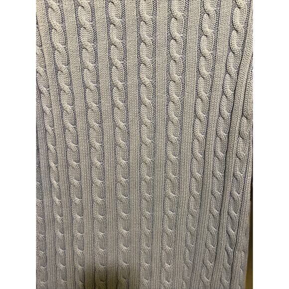 L.L. Bean Cable Knit Sweater Women's Size Large Periwinkle Blue 100% Cotton - Picture 10 of 10